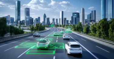 Des voitures autonomes sur l'autoroute